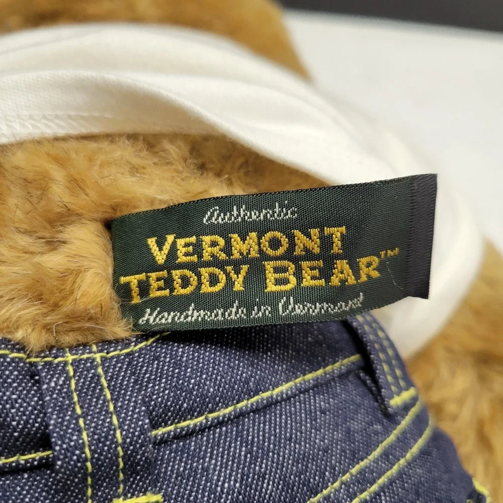 Authentic Handmade Vermont Teddy Bear w jeans T shirt & Heart tattoo